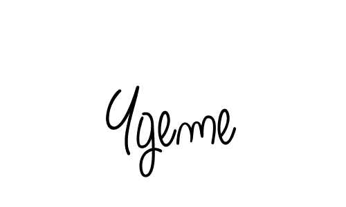 Use a signature maker to create a handwritten signature online. With this signature software, you can design (Angelique-Rose-font-FFP) your own signature for name Ygeme. Ygeme signature style 5 images and pictures png