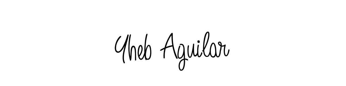 The best way (Angelique-Rose-font-FFP) to make a short signature is to pick only two or three words in your name. The name Yheb Aguilar include a total of six letters. For converting this name. Yheb Aguilar signature style 5 images and pictures png