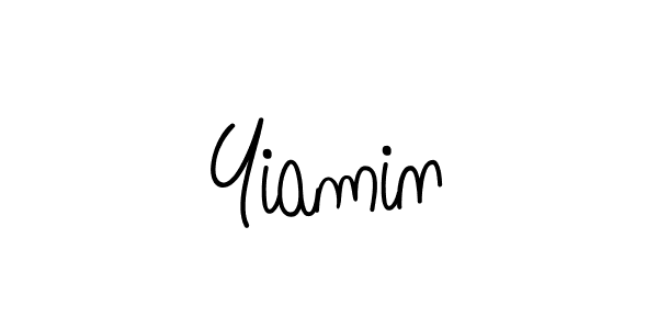 Use a signature maker to create a handwritten signature online. With this signature software, you can design (Angelique-Rose-font-FFP) your own signature for name Yiamin. Yiamin signature style 5 images and pictures png