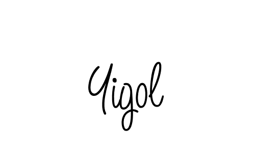 Make a beautiful signature design for name Yigol. With this signature (Angelique-Rose-font-FFP) style, you can create a handwritten signature for free. Yigol signature style 5 images and pictures png