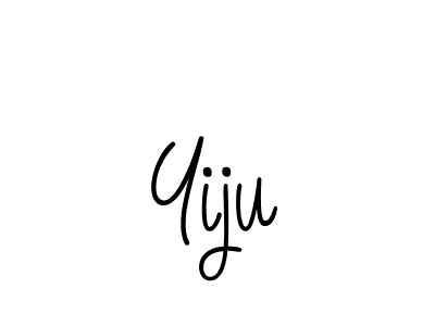 You should practise on your own different ways (Angelique-Rose-font-FFP) to write your name (Yiju) in signature. don't let someone else do it for you. Yiju signature style 5 images and pictures png