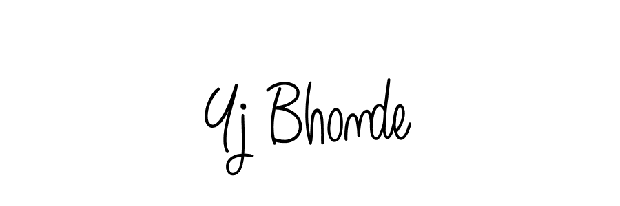 How to make Yj Bhonde name signature. Use Angelique-Rose-font-FFP style for creating short signs online. This is the latest handwritten sign. Yj Bhonde signature style 5 images and pictures png