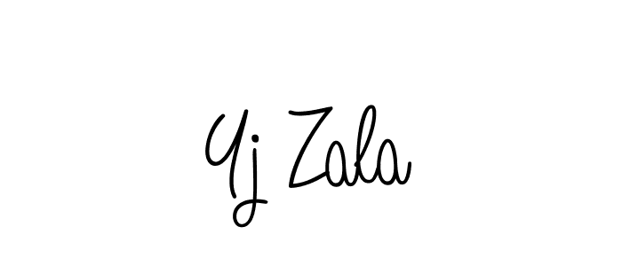 Yj Zala stylish signature style. Best Handwritten Sign (Angelique-Rose-font-FFP) for my name. Handwritten Signature Collection Ideas for my name Yj Zala. Yj Zala signature style 5 images and pictures png