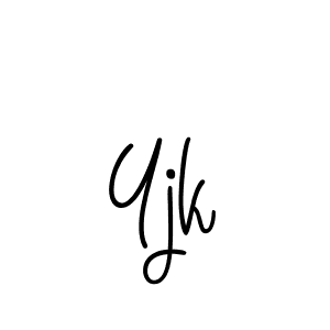 Yjk stylish signature style. Best Handwritten Sign (Angelique-Rose-font-FFP) for my name. Handwritten Signature Collection Ideas for my name Yjk. Yjk signature style 5 images and pictures png