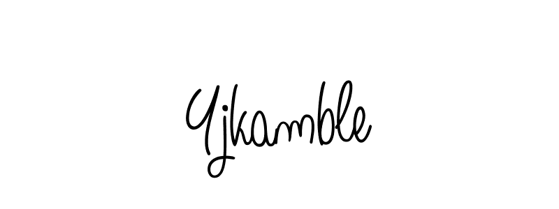 How to make Yjkamble signature? Angelique-Rose-font-FFP is a professional autograph style. Create handwritten signature for Yjkamble name. Yjkamble signature style 5 images and pictures png