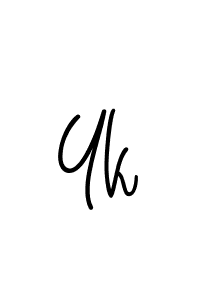The best way (Angelique-Rose-font-FFP) to make a short signature is to pick only two or three words in your name. The name Yk include a total of six letters. For converting this name. Yk signature style 5 images and pictures png