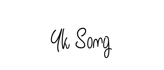 How to make Yk Song name signature. Use Angelique-Rose-font-FFP style for creating short signs online. This is the latest handwritten sign. Yk Song signature style 5 images and pictures png