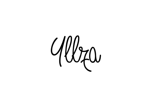 How to make Yllza name signature. Use Angelique-Rose-font-FFP style for creating short signs online. This is the latest handwritten sign. Yllza signature style 5 images and pictures png