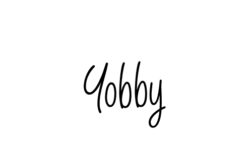 Create a beautiful signature design for name Yobby. With this signature (Angelique-Rose-font-FFP) fonts, you can make a handwritten signature for free. Yobby signature style 5 images and pictures png