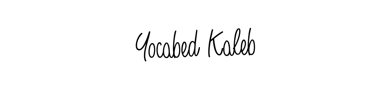 You should practise on your own different ways (Angelique-Rose-font-FFP) to write your name (Yocabed Kaleb) in signature. don't let someone else do it for you. Yocabed Kaleb signature style 5 images and pictures png