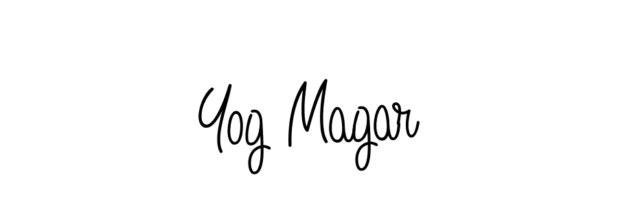 Use a signature maker to create a handwritten signature online. With this signature software, you can design (Angelique-Rose-font-FFP) your own signature for name Yog Magar. Yog Magar signature style 5 images and pictures png