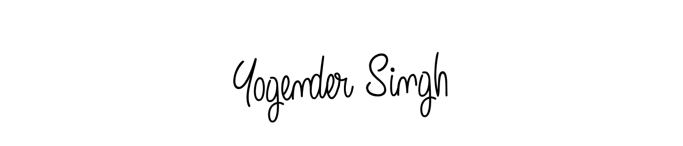 You should practise on your own different ways (Angelique-Rose-font-FFP) to write your name (Yogender Singh) in signature. don't let someone else do it for you. Yogender Singh signature style 5 images and pictures png