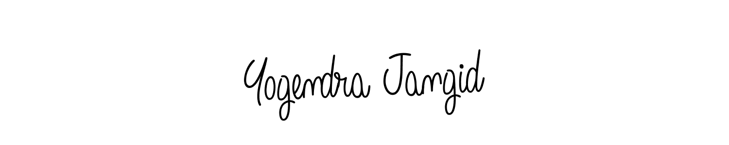 How to make Yogendra Jangid name signature. Use Angelique-Rose-font-FFP style for creating short signs online. This is the latest handwritten sign. Yogendra Jangid signature style 5 images and pictures png