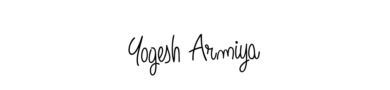 Make a beautiful signature design for name Yogesh Armiya. With this signature (Angelique-Rose-font-FFP) style, you can create a handwritten signature for free. Yogesh Armiya signature style 5 images and pictures png