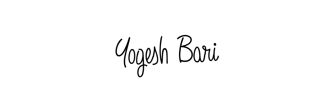 You should practise on your own different ways (Angelique-Rose-font-FFP) to write your name (Yogesh Bari) in signature. don't let someone else do it for you. Yogesh Bari signature style 5 images and pictures png