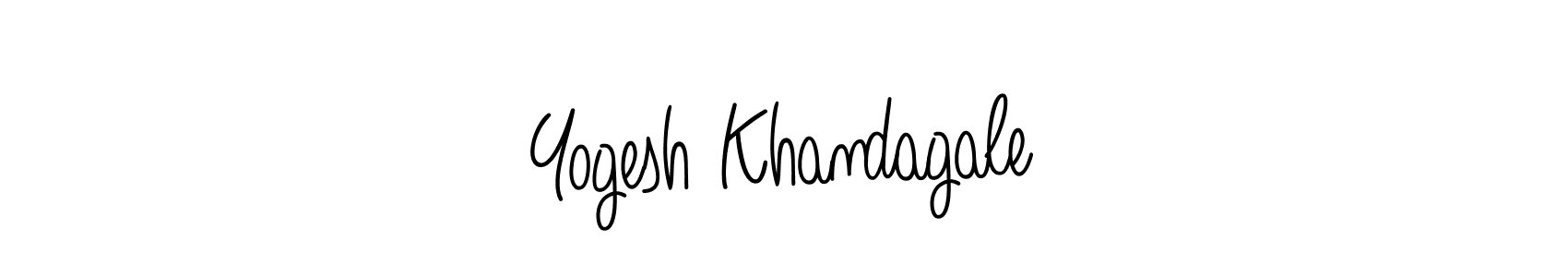 You should practise on your own different ways (Angelique-Rose-font-FFP) to write your name (Yogesh Khandagale) in signature. don't let someone else do it for you. Yogesh Khandagale signature style 5 images and pictures png