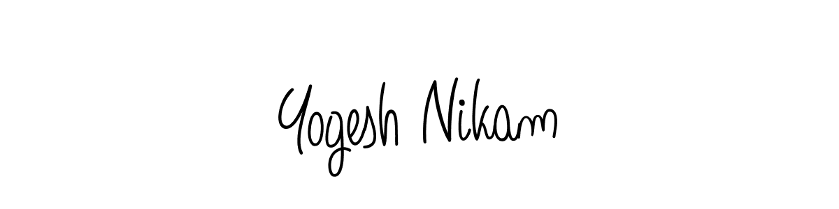 if you are searching for the best signature style for your name Yogesh Nikam. so please give up your signature search. here we have designed multiple signature styles  using Angelique-Rose-font-FFP. Yogesh Nikam signature style 5 images and pictures png