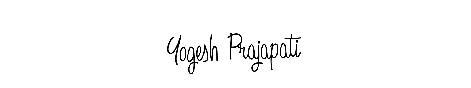 You should practise on your own different ways (Angelique-Rose-font-FFP) to write your name (Yogesh Prajapati) in signature. don't let someone else do it for you. Yogesh Prajapati signature style 5 images and pictures png