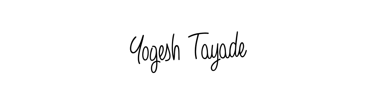 You should practise on your own different ways (Angelique-Rose-font-FFP) to write your name (Yogesh Tayade) in signature. don't let someone else do it for you. Yogesh Tayade signature style 5 images and pictures png