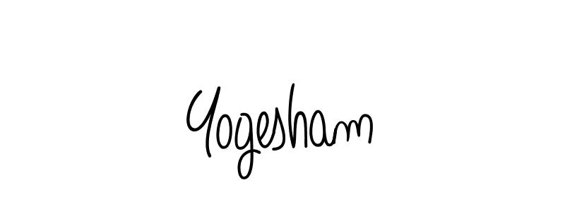 The best way (Angelique-Rose-font-FFP) to make a short signature is to pick only two or three words in your name. The name Yogesham include a total of six letters. For converting this name. Yogesham signature style 5 images and pictures png