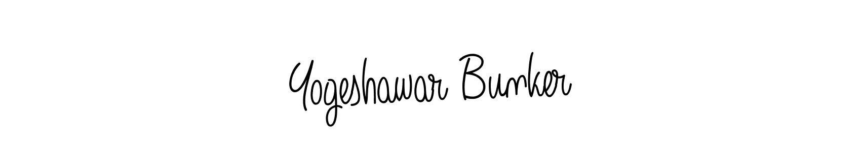 Yogeshawar Bunker stylish signature style. Best Handwritten Sign (Angelique-Rose-font-FFP) for my name. Handwritten Signature Collection Ideas for my name Yogeshawar Bunker. Yogeshawar Bunker signature style 5 images and pictures png