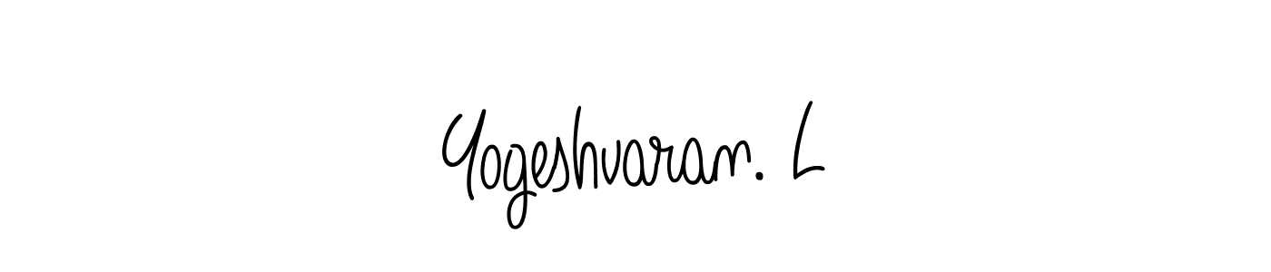 How to make Yogeshvaran. L name signature. Use Angelique-Rose-font-FFP style for creating short signs online. This is the latest handwritten sign. Yogeshvaran. L signature style 5 images and pictures png