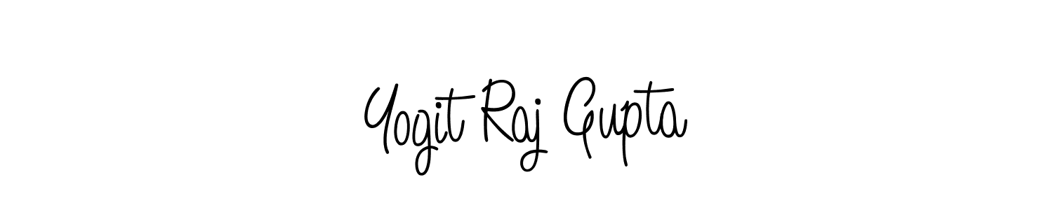 The best way (Angelique-Rose-font-FFP) to make a short signature is to pick only two or three words in your name. The name Yogit Raj Gupta include a total of six letters. For converting this name. Yogit Raj Gupta signature style 5 images and pictures png