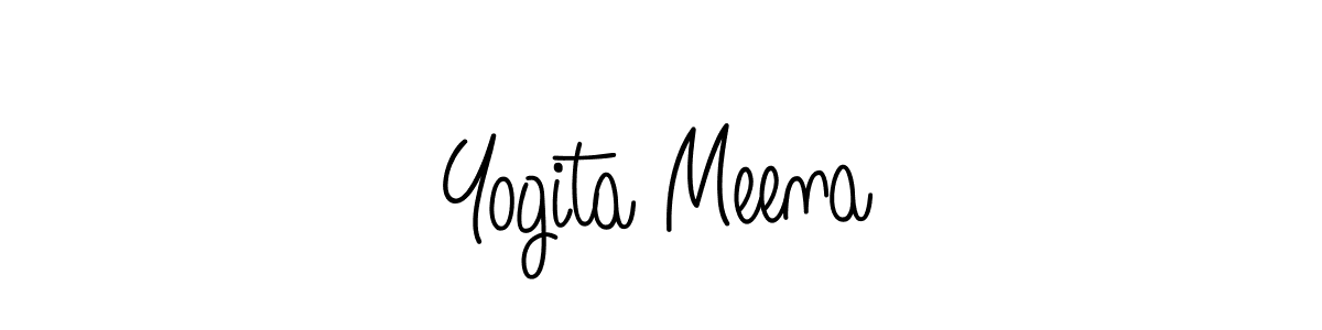 Create a beautiful signature design for name Yogita Meena. With this signature (Angelique-Rose-font-FFP) fonts, you can make a handwritten signature for free. Yogita Meena signature style 5 images and pictures png