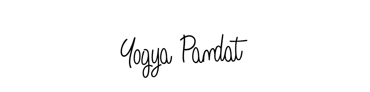 Use a signature maker to create a handwritten signature online. With this signature software, you can design (Angelique-Rose-font-FFP) your own signature for name Yogya Pandat. Yogya Pandat signature style 5 images and pictures png