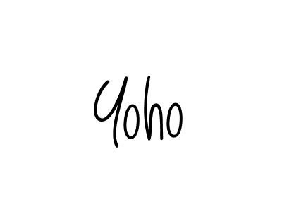 The best way (Angelique-Rose-font-FFP) to make a short signature is to pick only two or three words in your name. The name Yoho include a total of six letters. For converting this name. Yoho signature style 5 images and pictures png