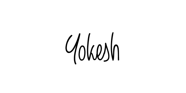 How to make Yokesh signature? Angelique-Rose-font-FFP is a professional autograph style. Create handwritten signature for Yokesh name. Yokesh signature style 5 images and pictures png