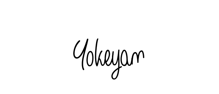 You should practise on your own different ways (Angelique-Rose-font-FFP) to write your name (Yokeyan) in signature. don't let someone else do it for you. Yokeyan signature style 5 images and pictures png