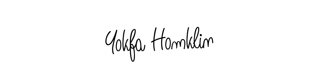 You can use this online signature creator to create a handwritten signature for the name Yokfa Homklin. This is the best online autograph maker. Yokfa Homklin signature style 5 images and pictures png