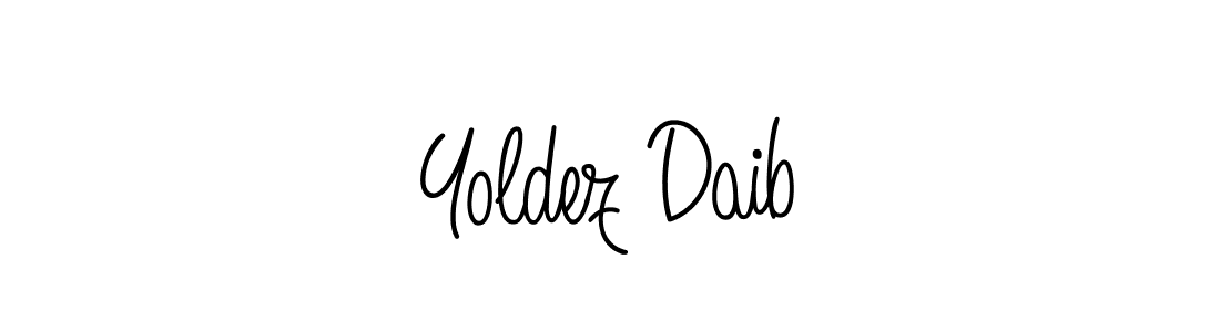 Yoldez Daib stylish signature style. Best Handwritten Sign (Angelique-Rose-font-FFP) for my name. Handwritten Signature Collection Ideas for my name Yoldez Daib. Yoldez Daib signature style 5 images and pictures png