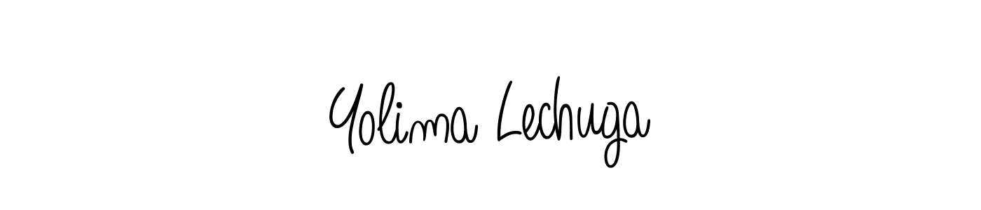 How to make Yolima Lechuga name signature. Use Angelique-Rose-font-FFP style for creating short signs online. This is the latest handwritten sign. Yolima Lechuga signature style 5 images and pictures png