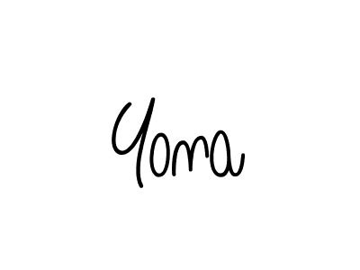 You should practise on your own different ways (Angelique-Rose-font-FFP) to write your name (Yona) in signature. don't let someone else do it for you. Yona signature style 5 images and pictures png