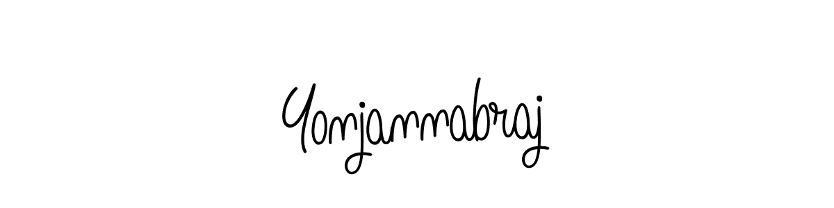 Use a signature maker to create a handwritten signature online. With this signature software, you can design (Angelique-Rose-font-FFP) your own signature for name Yonjannabraj. Yonjannabraj signature style 5 images and pictures png