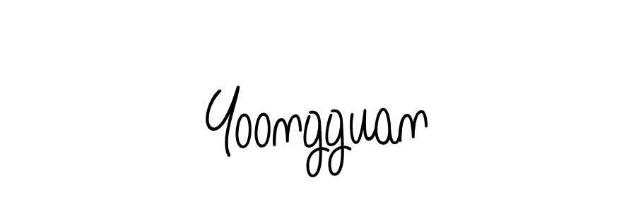 Yoongguan stylish signature style. Best Handwritten Sign (Angelique-Rose-font-FFP) for my name. Handwritten Signature Collection Ideas for my name Yoongguan. Yoongguan signature style 5 images and pictures png