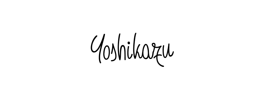 How to make Yoshikazu signature? Angelique-Rose-font-FFP is a professional autograph style. Create handwritten signature for Yoshikazu name. Yoshikazu signature style 5 images and pictures png