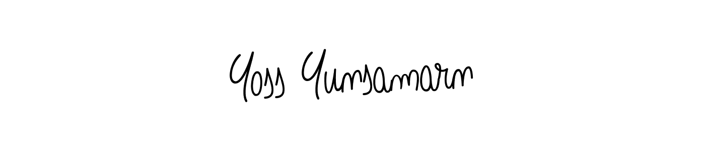 Use a signature maker to create a handwritten signature online. With this signature software, you can design (Angelique-Rose-font-FFP) your own signature for name Yoss Yunsamarn. Yoss Yunsamarn signature style 5 images and pictures png