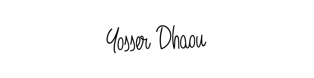 Use a signature maker to create a handwritten signature online. With this signature software, you can design (Angelique-Rose-font-FFP) your own signature for name Yosser Dhaou. Yosser Dhaou signature style 5 images and pictures png