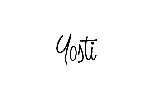 Make a beautiful signature design for name Yosti. With this signature (Angelique-Rose-font-FFP) style, you can create a handwritten signature for free. Yosti signature style 5 images and pictures png