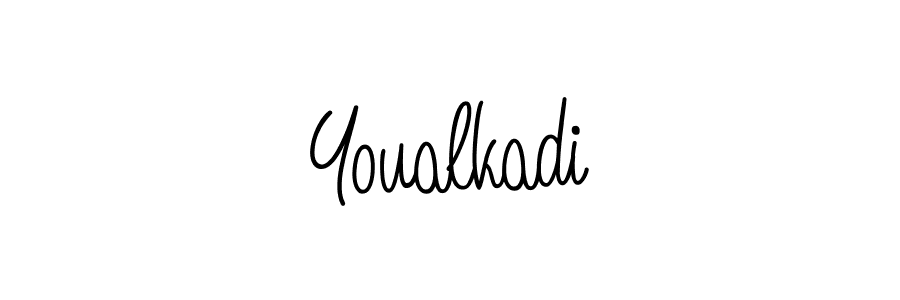 How to make Youalkadi name signature. Use Angelique-Rose-font-FFP style for creating short signs online. This is the latest handwritten sign. Youalkadi signature style 5 images and pictures png