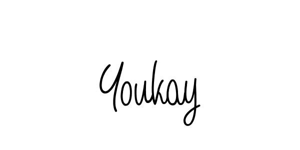 How to make Youkay name signature. Use Angelique-Rose-font-FFP style for creating short signs online. This is the latest handwritten sign. Youkay signature style 5 images and pictures png