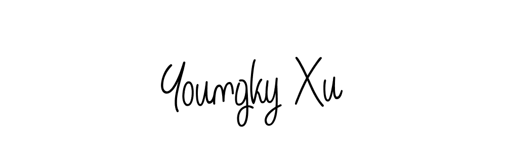 if you are searching for the best signature style for your name Youngky Xu. so please give up your signature search. here we have designed multiple signature styles  using Angelique-Rose-font-FFP. Youngky Xu signature style 5 images and pictures png