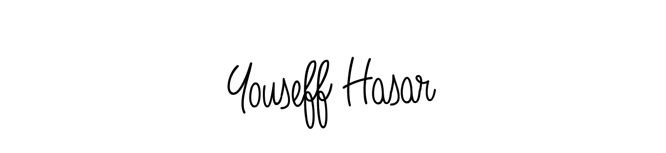 You should practise on your own different ways (Angelique-Rose-font-FFP) to write your name (Youseff Hasar) in signature. don't let someone else do it for you. Youseff Hasar signature style 5 images and pictures png