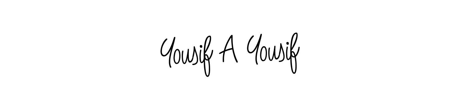 Use a signature maker to create a handwritten signature online. With this signature software, you can design (Angelique-Rose-font-FFP) your own signature for name Yousif A Yousif. Yousif A Yousif signature style 5 images and pictures png