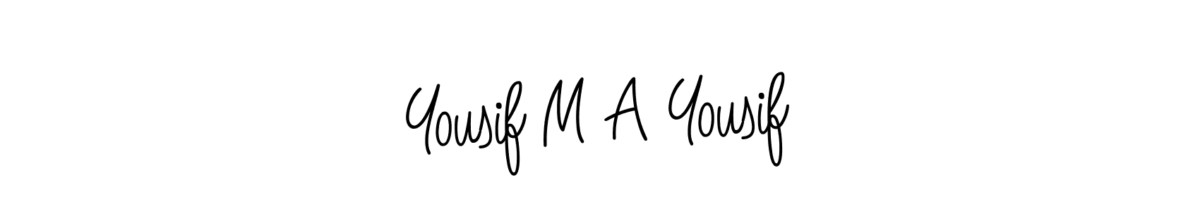 Yousif M A Yousif stylish signature style. Best Handwritten Sign (Angelique-Rose-font-FFP) for my name. Handwritten Signature Collection Ideas for my name Yousif M A Yousif. Yousif M A Yousif signature style 5 images and pictures png