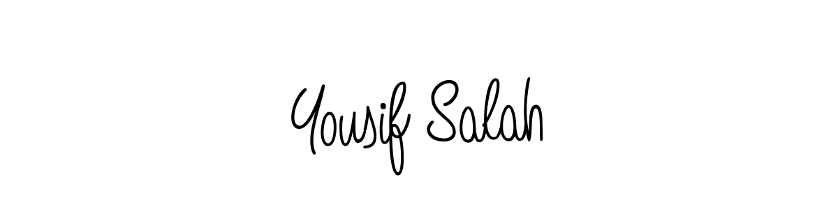 Use a signature maker to create a handwritten signature online. With this signature software, you can design (Angelique-Rose-font-FFP) your own signature for name Yousif Salah. Yousif Salah signature style 5 images and pictures png