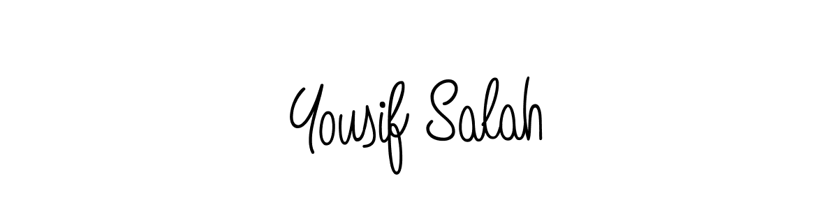 Use a signature maker to create a handwritten signature online. With this signature software, you can design (Angelique-Rose-font-FFP) your own signature for name Yousif Salah. Yousif Salah signature style 5 images and pictures png